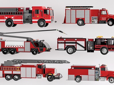 Modern fire truck rescue truck train extinguishing model