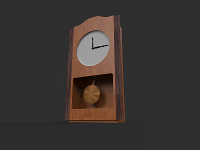 Vintage Wooden Clock With Pendulum And Classic Design For Home Decor 3d model
