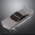 Silver Sports Car With Rear Spoiler Dark Windows And Streamlined Design