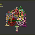 Floor Clock Big Clock Retro Clock Retro Clock Retro Clock Large Clock Pendulum Furnishings 3d model