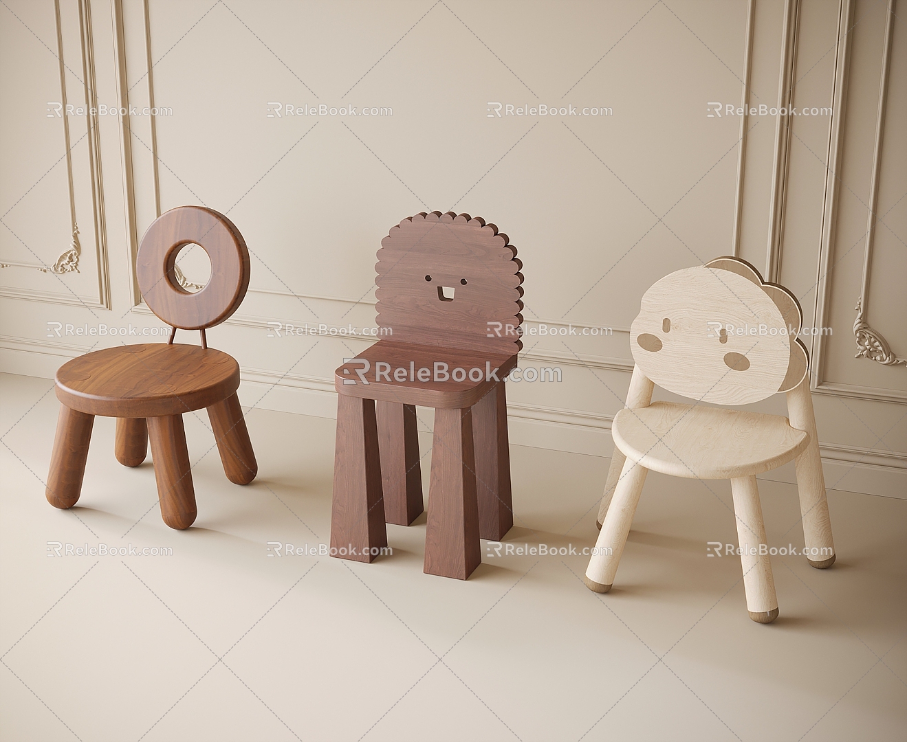 Modern children's stool model