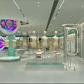 Modern Clothing Store Interior With Mannequins Display Racks And Window Advertisement