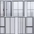 Various Modern Door Styles With Glass Panels And Different Frame Designs 3d model