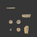Ancient Stone Sculpture Carvings With Various Shaped Blocks And Hypostyle Inscriptions