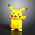 Yellow Pikachu Character With Brown Ear Tips Red Cheeks And Standing Pose