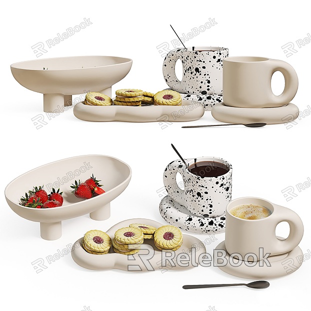 Modern Afternoon Tea Coffee Cup Dessert model