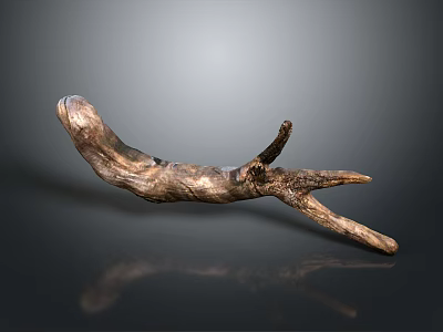 Natural Wood Stone Decorative Piece With Curved Shape And Textured Surface 3d model