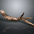Natural Wood Stone Decorative Piece With Curved Shape And Textured Surface