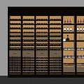 Modern Luxury Wine Cabinet With Glass Doors And Multi-layered Bottle Storage