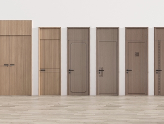 Modern Solid Wood Door Swing Door Single Door Swing Door Bedroom Door Simple Door Entry Door Security Door Top Door Hotel Door Solid Wood Single Door Log Swing Door 3d model