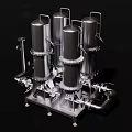 Stainless Steel Cylindrical Vessels With Pipes And Frames For Structural Building Components