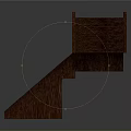 Detailed 3D Brown Weapon Model Featuring Staircase Structure And Texture