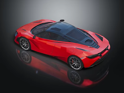 Modern Red Sports Car With Sleek Body Black Roof And Aerodynamic Rear Spoiler 3d model