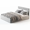 Gray Bed Frame With Gray White Pillows And Comforter Color Options Beige Brown Navy Blue