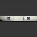 Shiny White Bracelet With Blue Gemstones On Both Ends And Minimalist Design