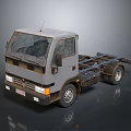 Gray Worn Single Cab Truck With Exposed Chassis And Industrial Design 3d model