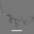 Aerial View Planning of Rural Village Layout With Green Farmland Mountains And River