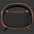 Modern Single Chair With Orange Black Upholstery and Sleek Metal Legs