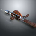 Hand Operated Hardware Tool With Metal Gear Mechanism And Wooden Handle Design