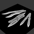 Sharp Sleek Silver Metal Daggers With Multiple Blades And Various Designs