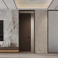 Modern Duplex Living Room Interior With Marble Wall And Wood Decor