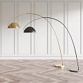 Modern Arc Floor Lamps in Black and Gold for Stylish Living Room Interior Design