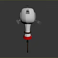 White Hair Dryer 3D Model With Red Accents Brown Cord And Simple Design