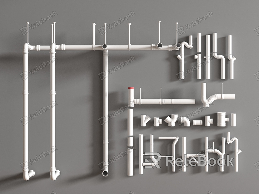 Pipe sewer pipe drain pipe pipe parts model