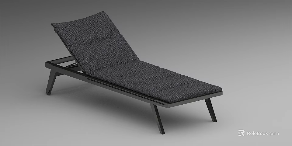 Modern Minimalist Lounge Chair With Upholstered Fabric Cushion And Metal Frame 3d model 