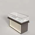 Transparent Glass Top Jewelry Display Cabinet With Illuminated Wooden Base For Retail
