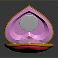 Heart Shaped Pink Open Perfume Cosmetics Case With Shiny Gem Accent And Decorative Details