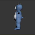 Friendly Blue Cartoon Bear With Open Arms And White Belly Design