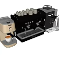 Professional Commercial Coffee Equipment With Espresso Machine Grinder Cups And Accessories