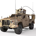 Beige Armored Tactical Utility Vehicle With Roof Mounted Antennas And Off Road Capability