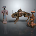 Mechanical Characters And Robotic Creatures With Metallic Textures And Industrial Design Elements 3d model