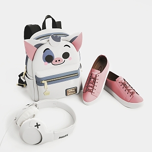 Children'schoolbag headset sneaker 3d model