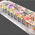 Colorful Playground Design Featuring Carousel Tents Balloons And Interactive Game Areas