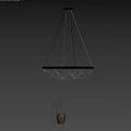 Elegant Double Chandelier With Crystal Beads And Metal Ring Frame Lighting