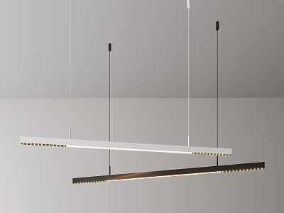 Modern Linear Pendant Light Fixtures With Black And White Hanging Design For Indoor 3d model