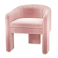 Pink Velvet Modern Accent Chair For Living Room With Sleek Design And Comfortable Seat