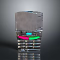 Modern Computer Connector Featuring Metal Housing And Colorful Pink Green Interface Ports Design