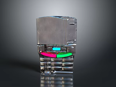Modern Computer Connector Featuring Metal Housing And Colorful Pink Green Interface Ports Design 3d model