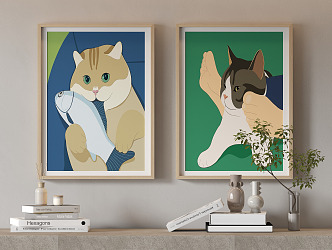 Modern Animal Painting Decorative Hanging Painting 3d model