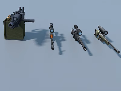 Professional Industrial Equipment Including Tool Gun Optical Sights And Storage Case 3d model