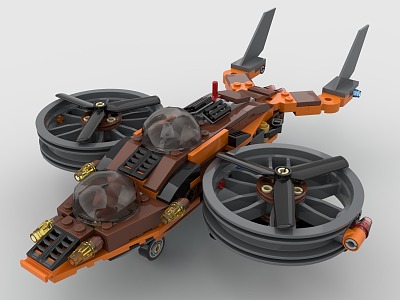 Lego toy plane fighter sci-fi futuristic helicopter 3d model