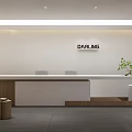 Wind simple office space front desk 3d model