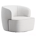 Brown Leather Leisure Chair with Modern Rounded Armrests and Comfortable Design