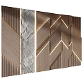 Elegant Modern Background Wall Design Featuring Wooden Stone Panels Geometric Patterns And Lighting Strip 3d model