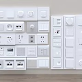 White Switch Panels with Multiple Designs Switches Sockets and USB Ports Wall Mounted Home Controls