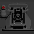 Mechanical Turret Device With Dual Barrels Rotating Base Control Panel And Red Light Indicator